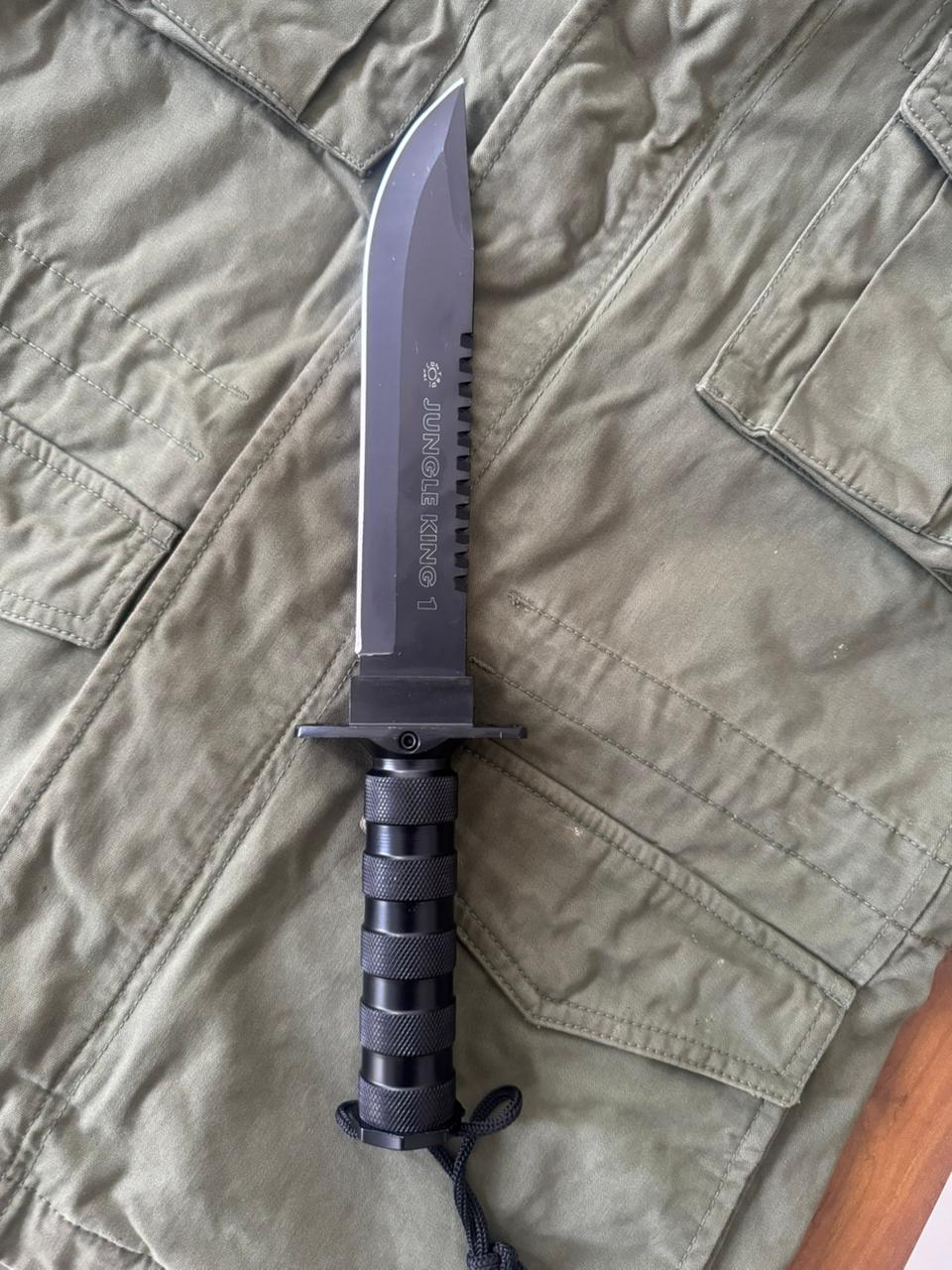 Jungle King I knife Fixed Blade Survival Knife – Outdoor Tactical Tool with Built-In Kit Multi-Function Handle & Sheath