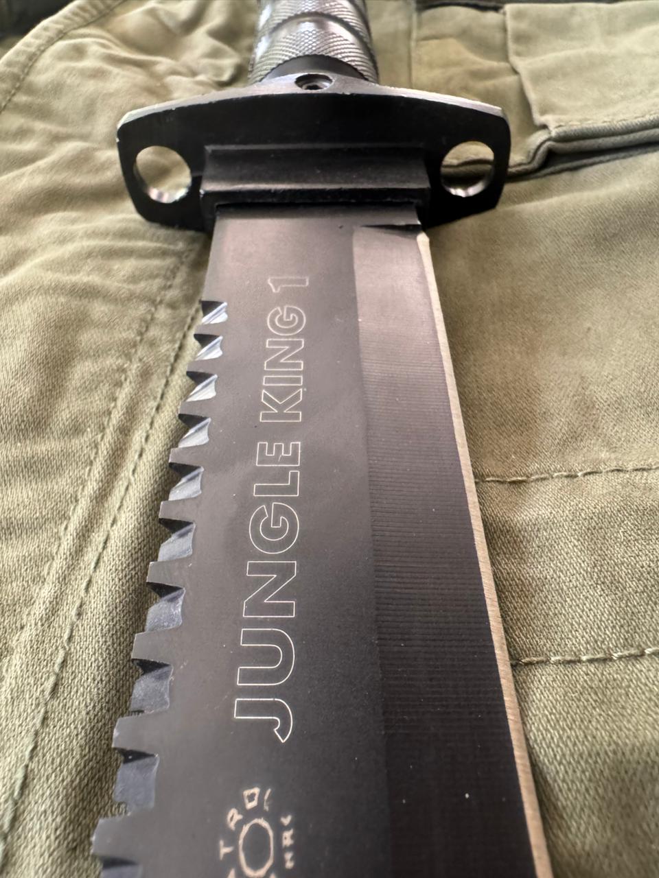 Jungle King I knife Fixed Blade Survival Knife – Outdoor Tactical Tool with Built-In Kit Multi-Function Handle & Sheath