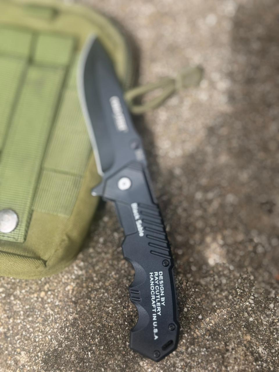 Black Sable Tactical Folding Knife – Sharp Stainless Steel Blade for Camping, Adventure & Outdoor EDC Tool
