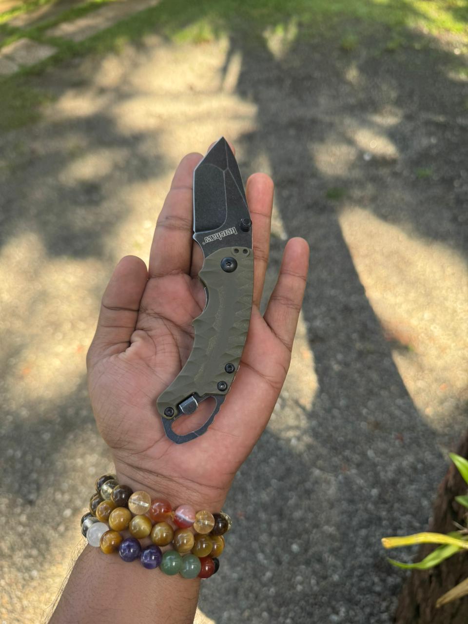 KERSHAW Tactical Folding Knife – Sharp Stainless Steel Sand wash Blade for Camping, Adventure & Outdoor EDC Tool