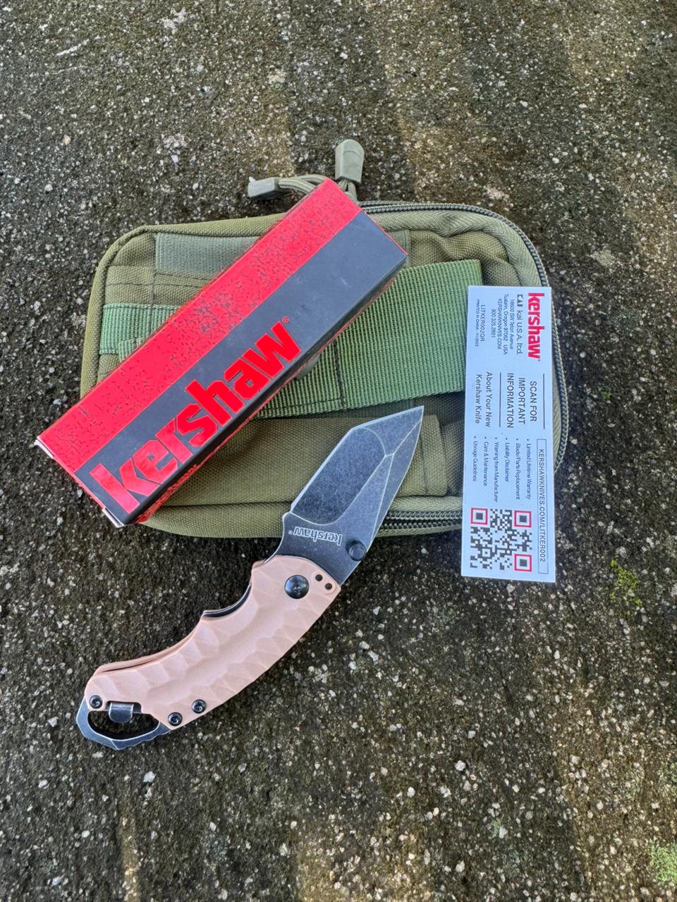KERSHAW Tactical Folding Knife – Sharp Stainless Steel Sand wash Blade for Camping, Adventure & Outdoor EDC Tool
