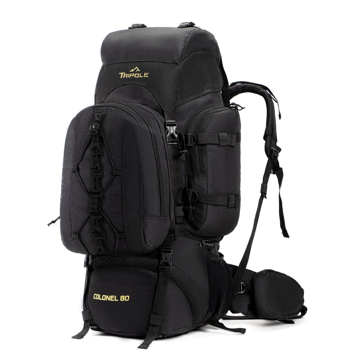 Tripole Colonel Metal Frame Rucksack with Detachable Bag & Rain Cover for Trekking & Travelling Unisex 3 Year Warranty Army Green and Black 80 Litre Back Pack