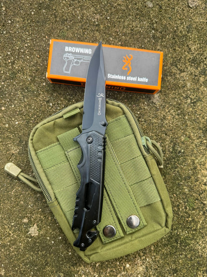 Browning F-18 Black Outdoor Folding Utility Tool – Stainless Steel Camping Gear Adventure EDC