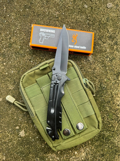 Browning F-18 Black Outdoor Folding Utility Tool – Stainless Steel Camping Gear Adventure EDC