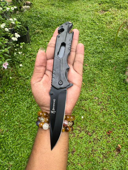 Browning F-18 Black Outdoor Folding Utility Tool – Stainless Steel Camping Gear Adventure EDC