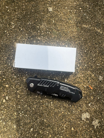 Black Sable small Outdoor Folding Utility Tool – Stainless Steel Camping Gear for Adventure & EDC