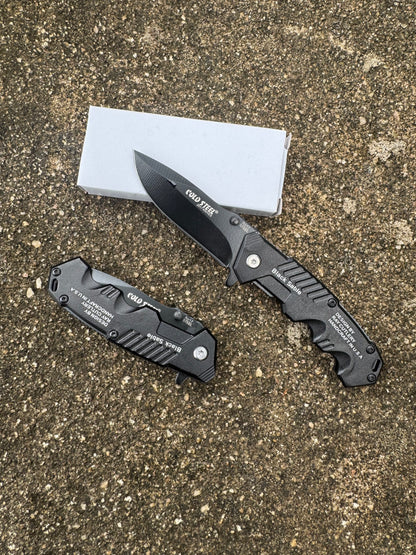 Black Sable small Outdoor Folding Utility Tool – Stainless Steel Camping Gear for Adventure & EDC