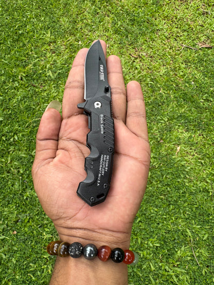 Black Sable small Outdoor Folding Utility Tool – Stainless Steel Camping Gear for Adventure & EDC