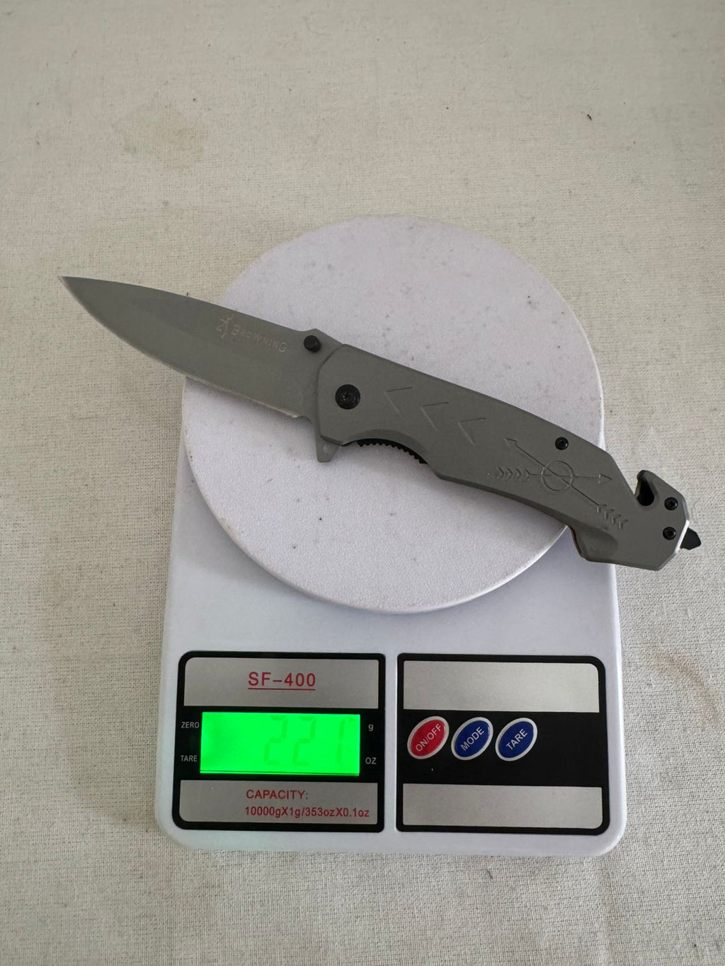 Browning Tactical Folding Knife – Full Silver color Sharp Stainless Steel Blade for Camping, Adventure & Outdoor EDC