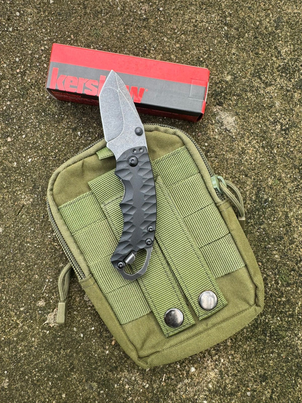 KERSHAW Tactical Folding Knife – Sharp Stainless Steel Sand wash Blade for Camping, Adventure & Outdoor EDC Tool