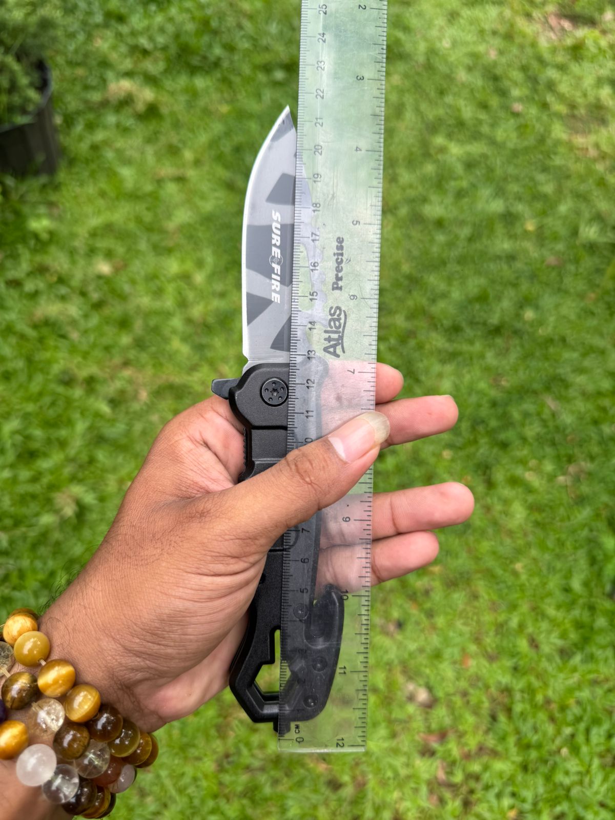 SURE FIRE Tactical Folding Knife – Black Sharp Stainless Steel Blade for Camping, Adventure & Outdoor EDC