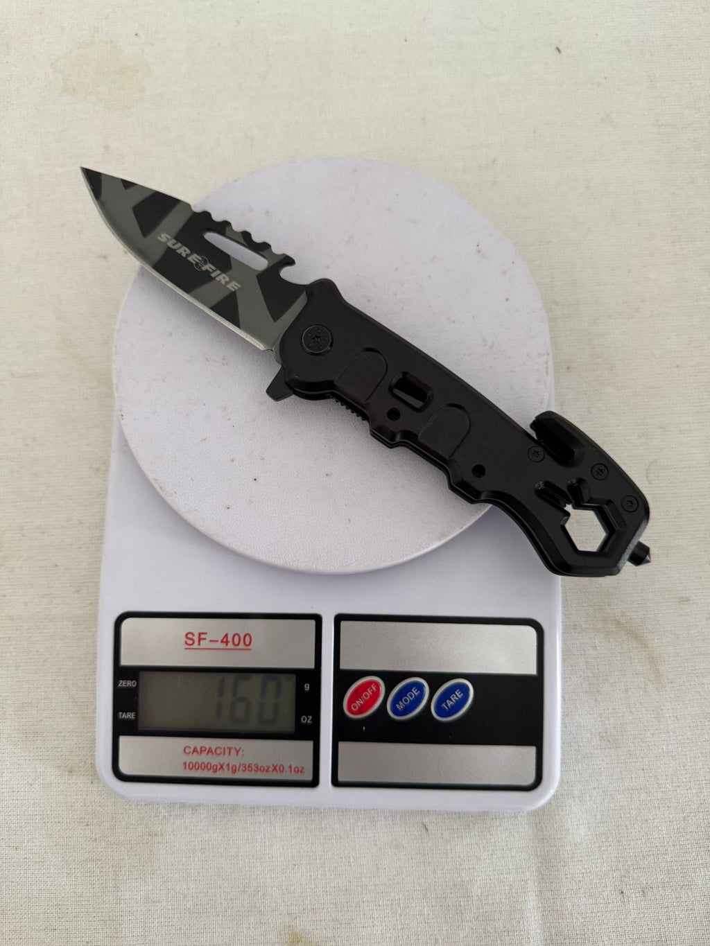 SURE FIRE Tactical Folding Knife – Black Sharp Stainless Steel Blade for Camping, Adventure & Outdoor EDC