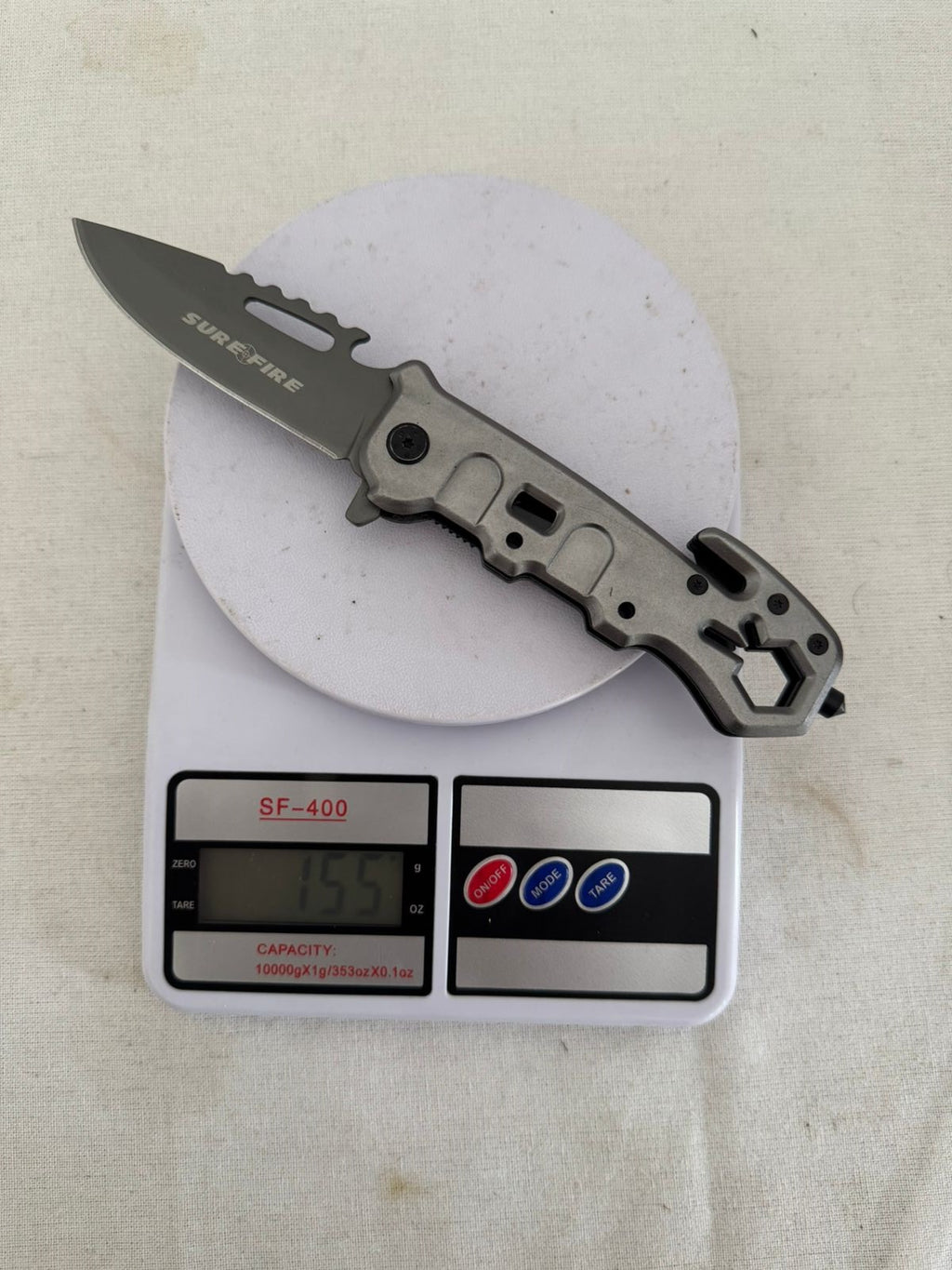 SURE FIRE Tactical Folding Knife – Silver Sharp Stainless Steel Blade for Camping, Adventure & Outdoor EDC