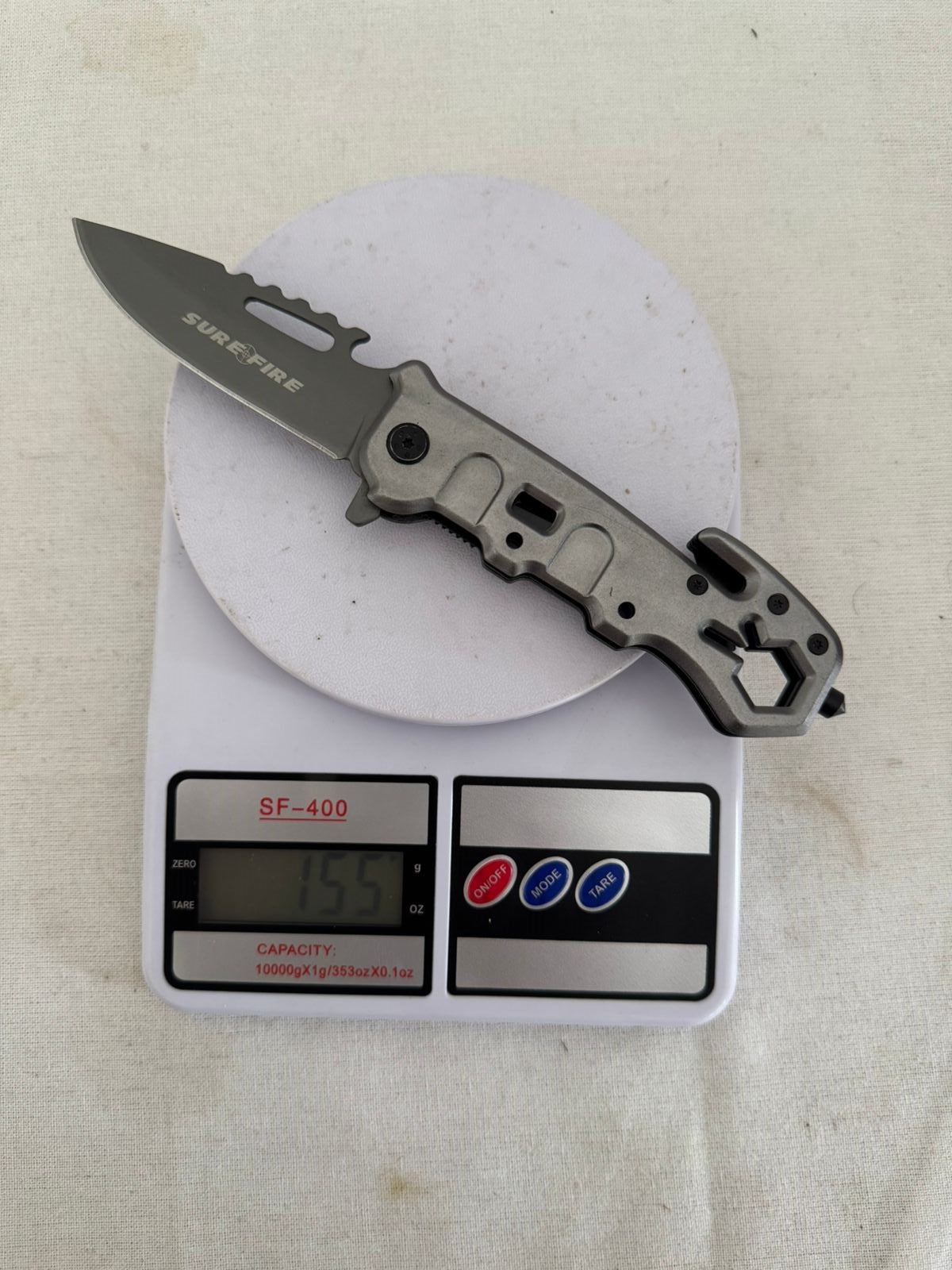 SURE FIRE Tactical Folding Knife – Silver Sharp Stainless Steel Blade for Camping, Adventure & Outdoor EDC