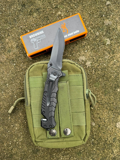 Browning Outdoor Folding Utility Tool – Black Color Stainless Steel Gear for Camping, Adventure & EDC